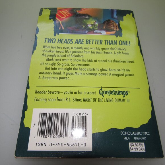 Goosebumps #39 – How I Got My Shrunken Head by R.L. Stine – Vintage 1996 Book - Picture 3 of 3